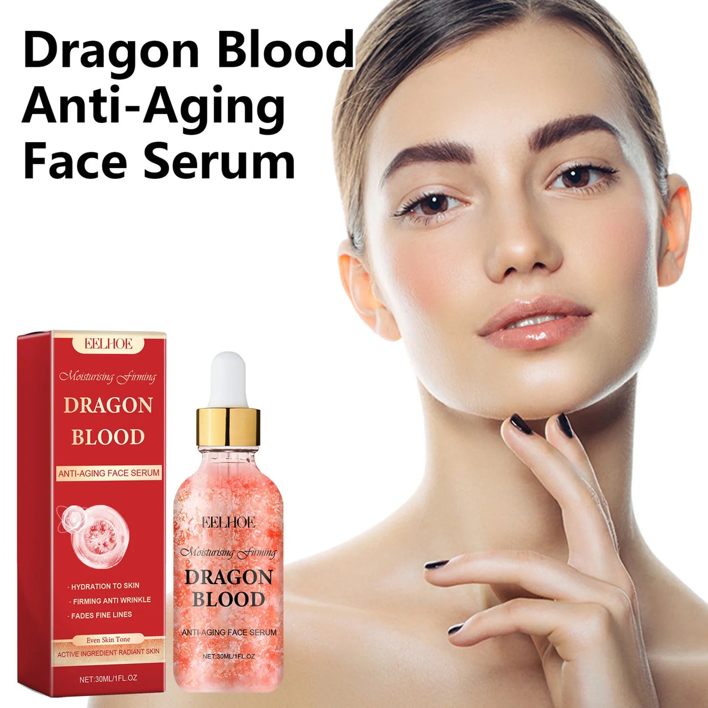 EELHOE Dragon Blood Serum Anti Aging Deep Moisturizing Face Firming Smooth Skin Rejuvenation Nourish Anti-Wrinkle Face Essence