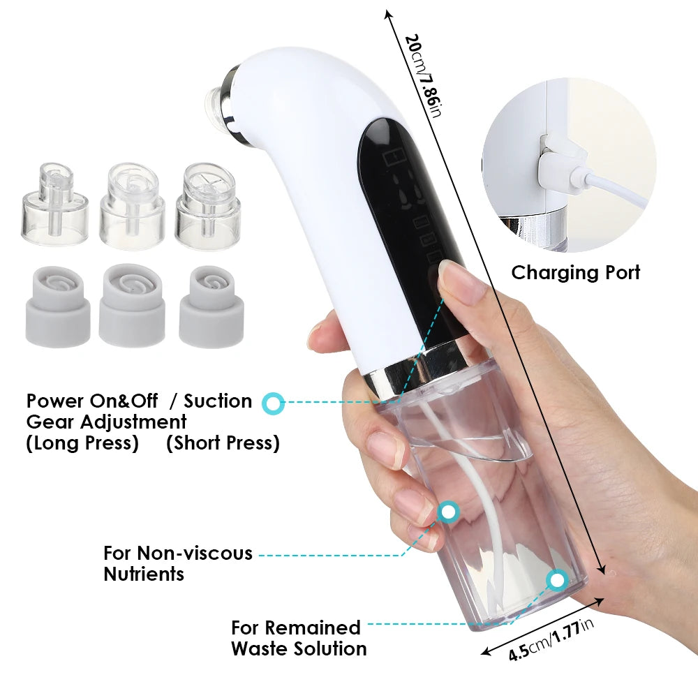 Blackhead Remover Nose T Zone Pore Vacuum Acne Pimple Removal Vacuum Suction Tool Facial Diamond Dermabrasion Machine Face Clean