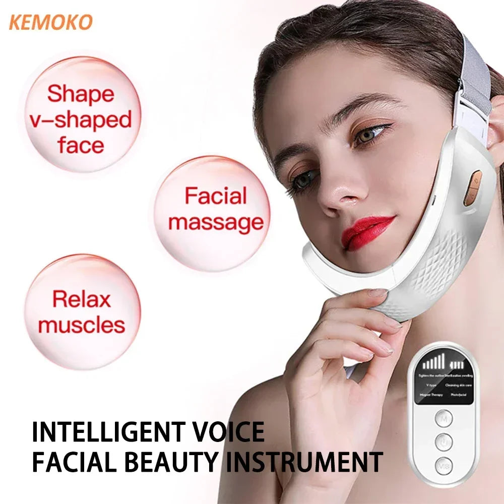 V Face Facial Machine Electric V-Line Up Lift Belt Face Massage Heating Face Skin Lifting Device Double Chin Redu Firming Beauty