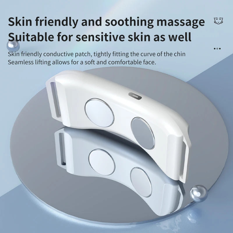 EMS V Face Lifting Instrument Double Chin Reducer Facial Lifting Massage Anti Wrinkle Vibrate Massage Hot Compress Beauty Device