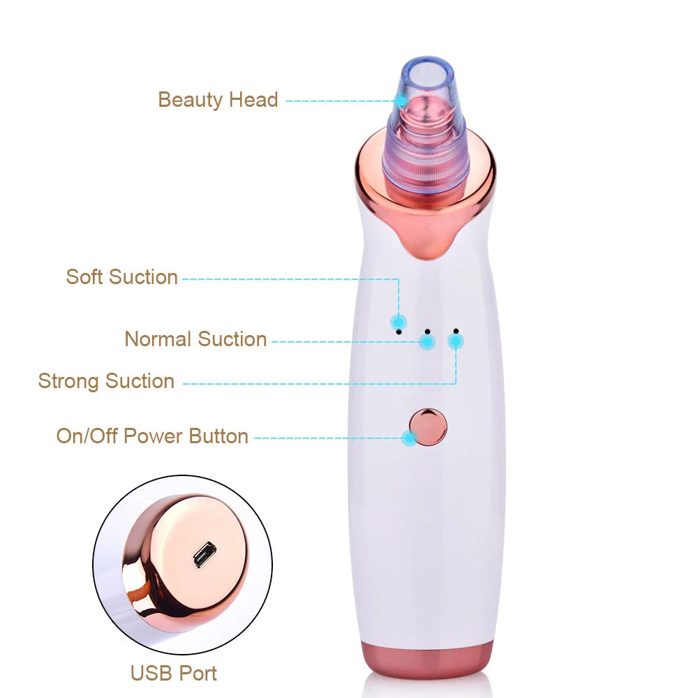 Professional ultra-fine bubble electric blackhead remover, facial vacuum cleaner, acne and pore extraction, facial cleansing, pe