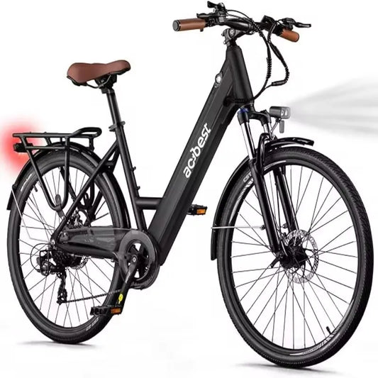 New 26 inch Step Thru Electric Bicycle, Peak 750W Brushless Motor Cityrun Ebike, with 7 Speed, Up to 50 thousand, e-bikes