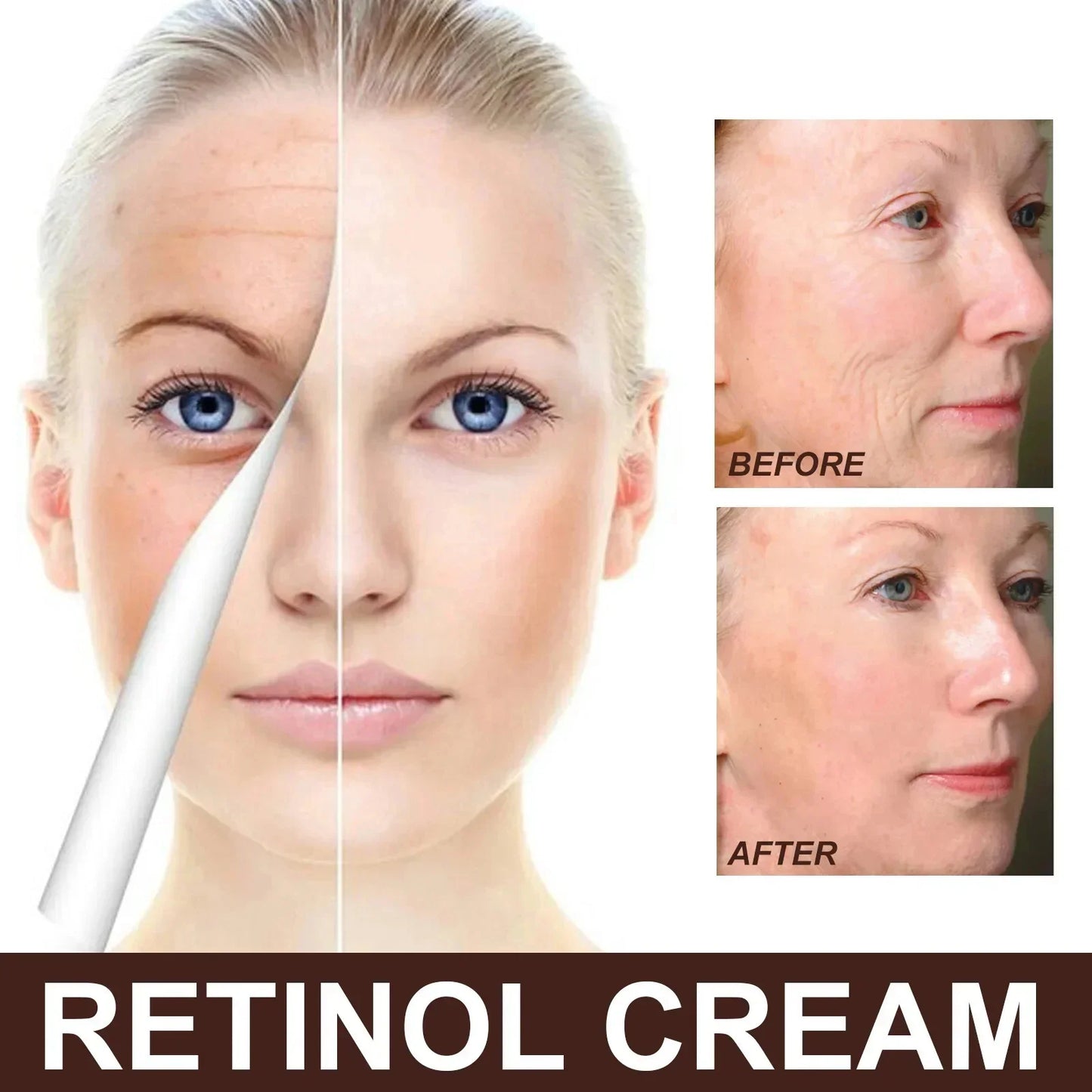 Retinol Wrinkle Remover Face Set Instant Firming Lifting Anti-Aging Serum Fade Fine Lines Whitening Korean Skin Care Products