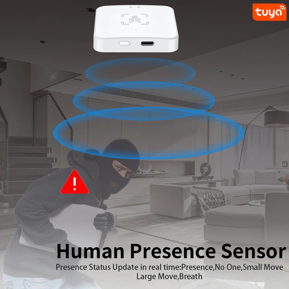 Tuya Zigbee Human Presence Detector Smart Human Body PIR Sensor Radar DetectorMotion Sensors Support Home Assistant (Copy)