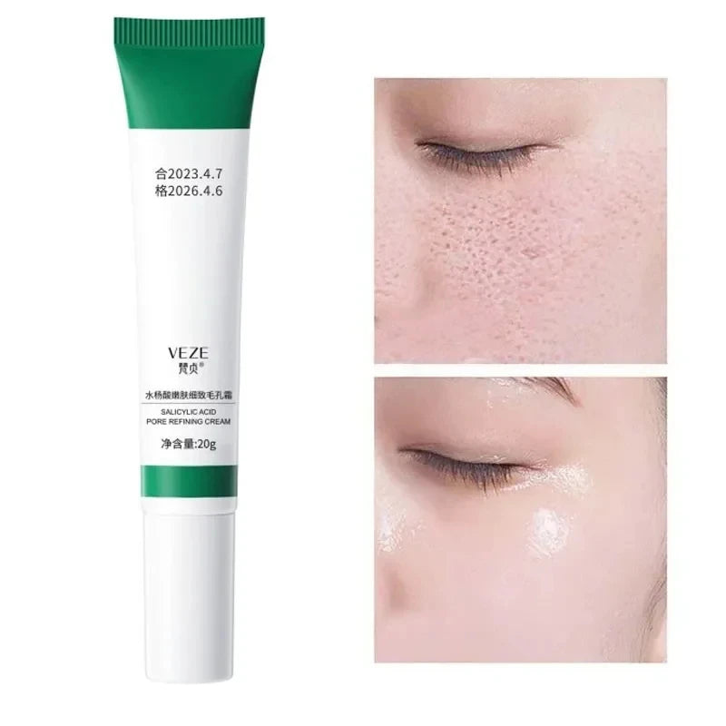 Salicylic Acid Pores Shrink Cream Refining Large Pore Improve Face Acnes Blackhead Remove Cream Anti-aging Oil Control Skin Care