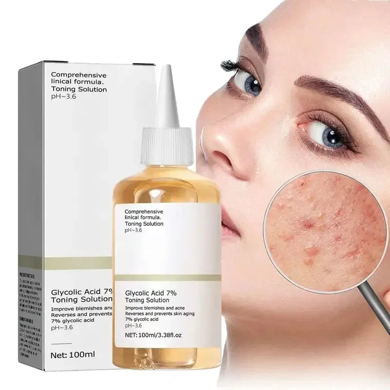 Glycolic Acid 7% Toning Solution Lighten Pore Glow Facial Skin Care Acid Toner Lifting Firming Wrinkles Dispelling Acne New 2024