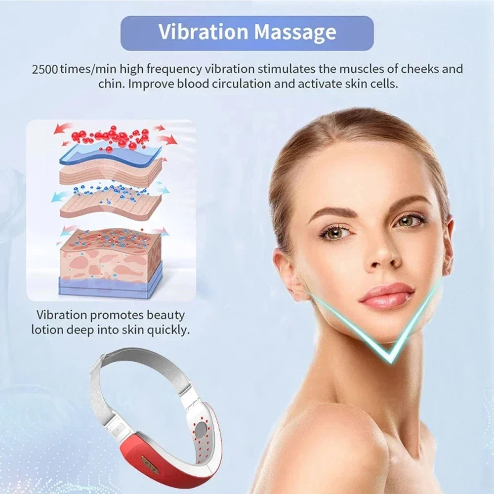 V Face Facial Machine Electric V-Line Up Lift Belt Face Massage Heating Face Skin Lifting Device Double Chin Redu Firming Beauty