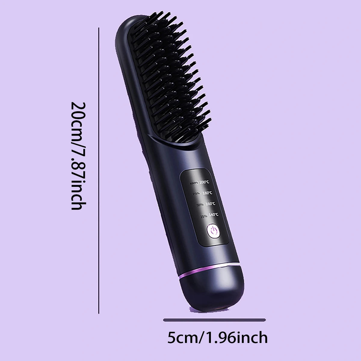 1PC wireless straight hair comb 4-speed temperature setting negative ion technology USB charging is convenient and portable.