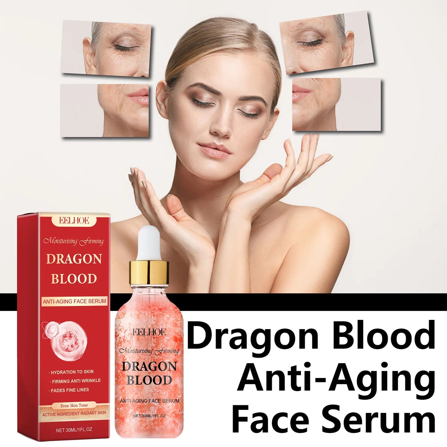 EELHOE Dragon Blood Serum Anti Aging Deep Moisturizing Face Firming Smooth Skin Rejuvenation Nourish Anti-Wrinkle Face Essence