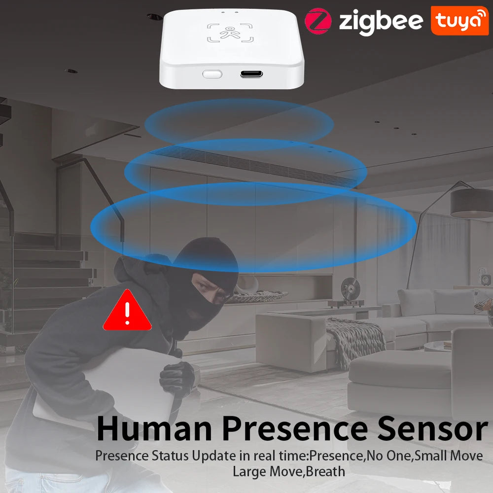 Tuya Zigbee Human Presence Detector Smart Human Body PIR Sensor Radar DetectorMotion Sensors Support Home Assistant (Copy)