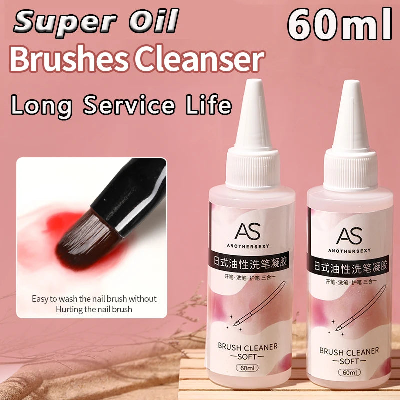 AS 60ml Nail Brush Cleaner OIL Liquid Hair Brush Wash Pen Cleaning Solution Manicure Care Tool Nail Art Accessories