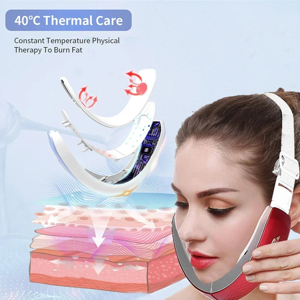 V Face Facial Machine Electric V-Line Up Lift Belt Face Massage Heating Face Skin Lifting Device Double Chin Redu Firming Beauty