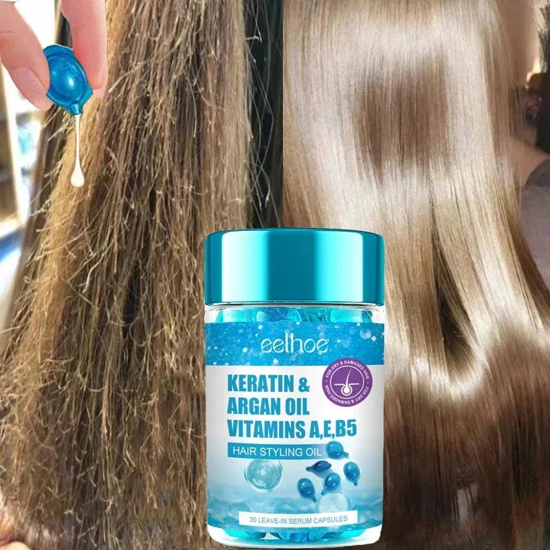 Magic Hair Vitamin Capsule Keratin Oil Fast Restore Hair Soft Smooth Shiny Deep Moisturizer Frizzy Dry Scalp Hair Care Products