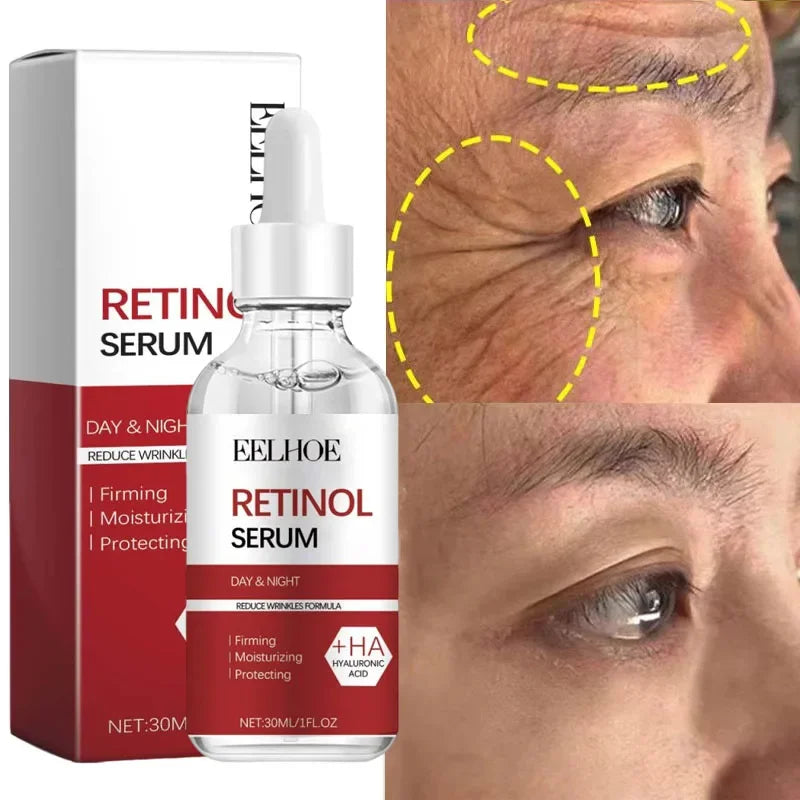 Retinol Wrinkle Remover Face Set Instant Firming Lifting Anti-Aging Serum Fade Fine Lines Whitening Korean Skin Care Products