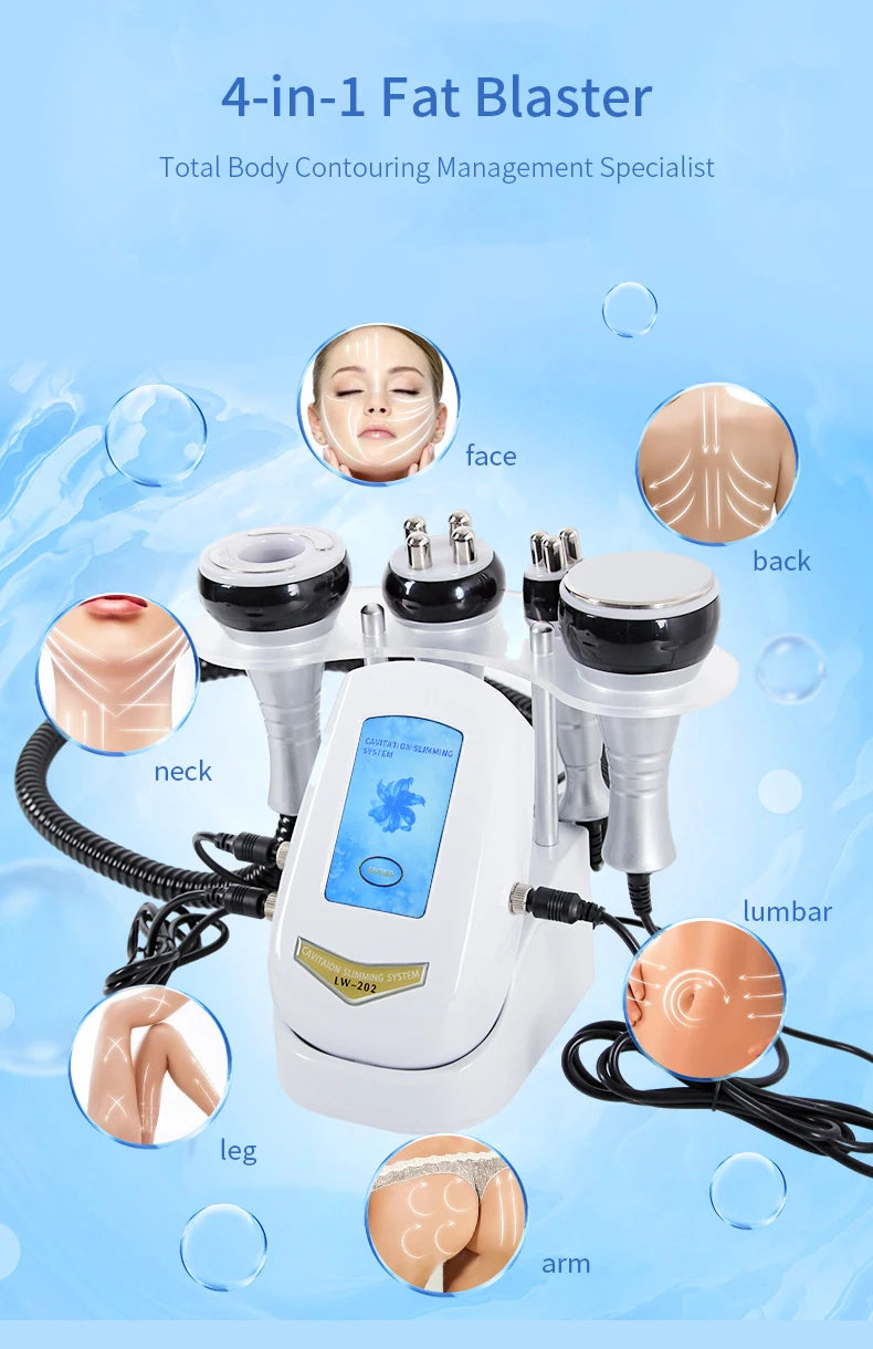 40K 4IN1 Cavitation Body Slimming Machine Beauty Device Facial Massager Skin Tighten Face Lifting Vacuum Suction