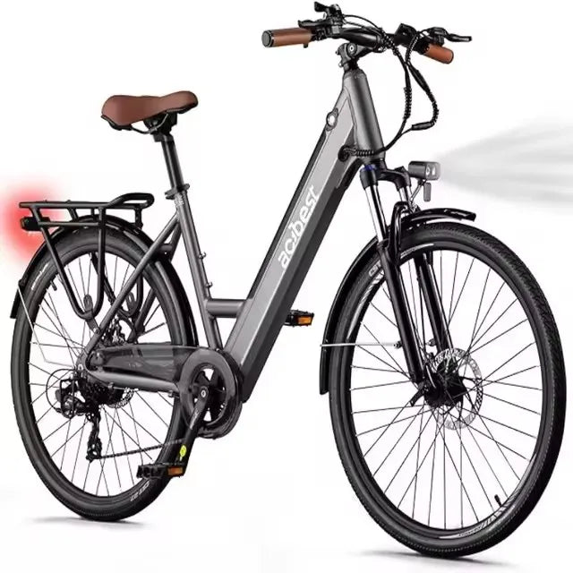 New 26 inch Step Thru Electric Bicycle, Peak 750W Brushless Motor Cityrun Ebike, with 7 Speed, Up to 50 thousand, e-bikes