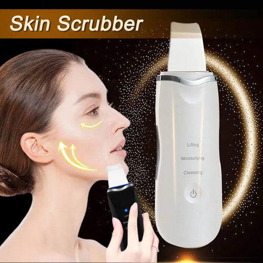 Ultrasonic Skin Scraper Peeling Blackhead Remover Deep Face Cleaning Lifting Acne Pore Cleaner Facial Spatula Shovel Cleanser