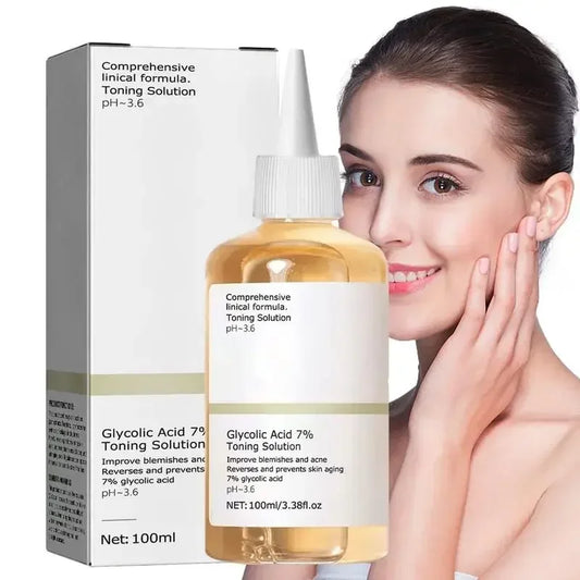 Glycolic Acid 7% Toning Solution Lighten Pore Glow Facial Skin Care Acid Toner Lifting Firming Wrinkles Dispelling Acne New 2024