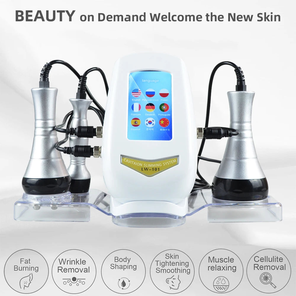 Miss Queeny 3-in-1 Vacuum 40K Slimming Cavitation Machine Skin Tightening And Anti Wrinkle Beauty Equipment（Fast Shipping）