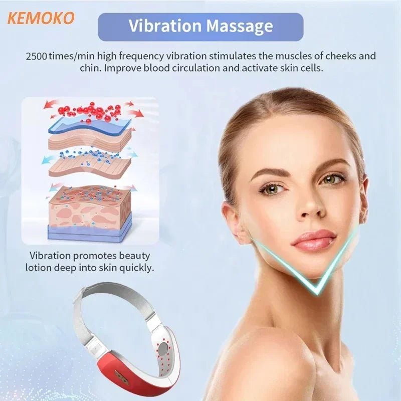 V Face Facial Machine Electric V-Line Up Lift Belt Face Massage Heating Face Skin Lifting Device Double Chin Redu Firming Beauty