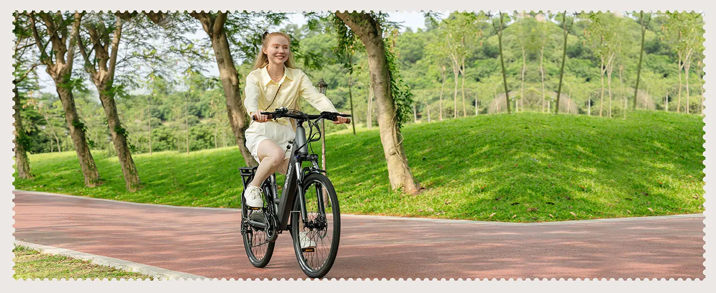 New 26 inch Step Thru Electric Bicycle, Peak 750W Brushless Motor Cityrun Ebike, with 7 Speed, Up to 50 thousand, e-bikes