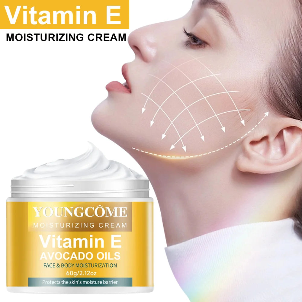 Vitamin E moisturizing Cream Anti Aging Firming Lifting Fade Fine Lines Whitening Moisturizing Brightening Skin Care Cosmetic