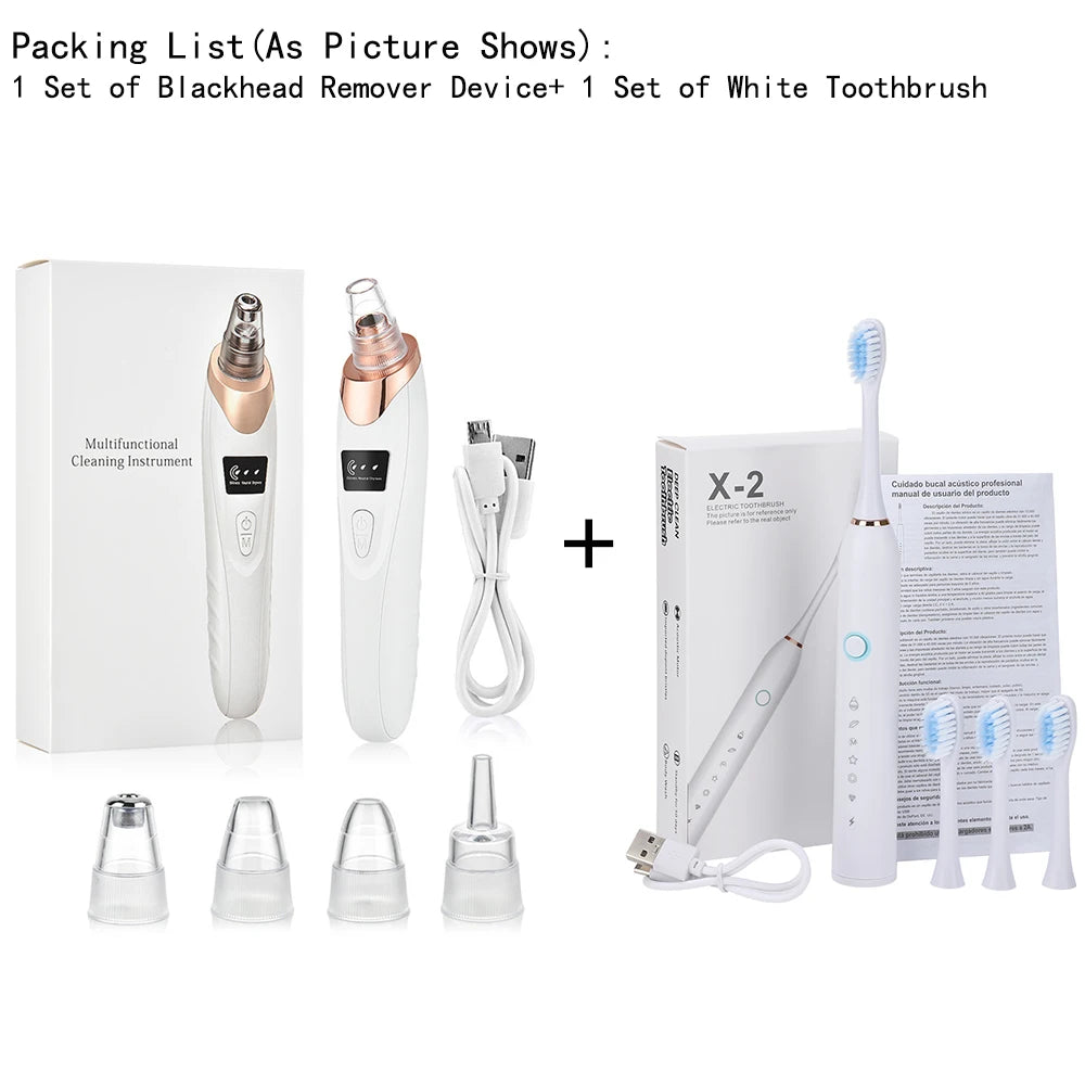 Blackhead Remover Nose T Zone Pore Vacuum Acne Pimple Removal Vacuum Suction Tool Facial Diamond Dermabrasion Machine Face Clean