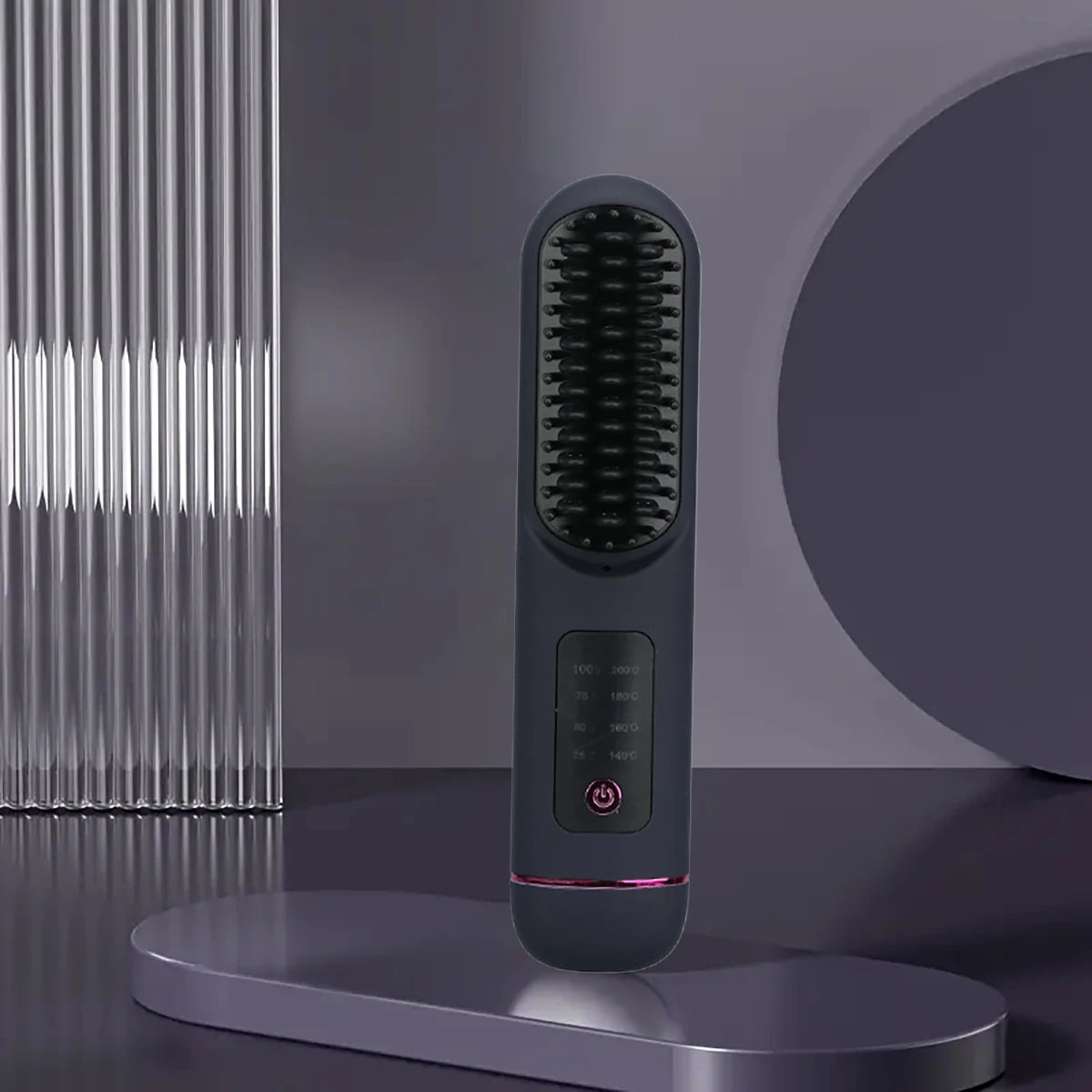 1PC wireless straight hair comb 4-speed temperature setting negative ion technology USB charging is convenient and portable.