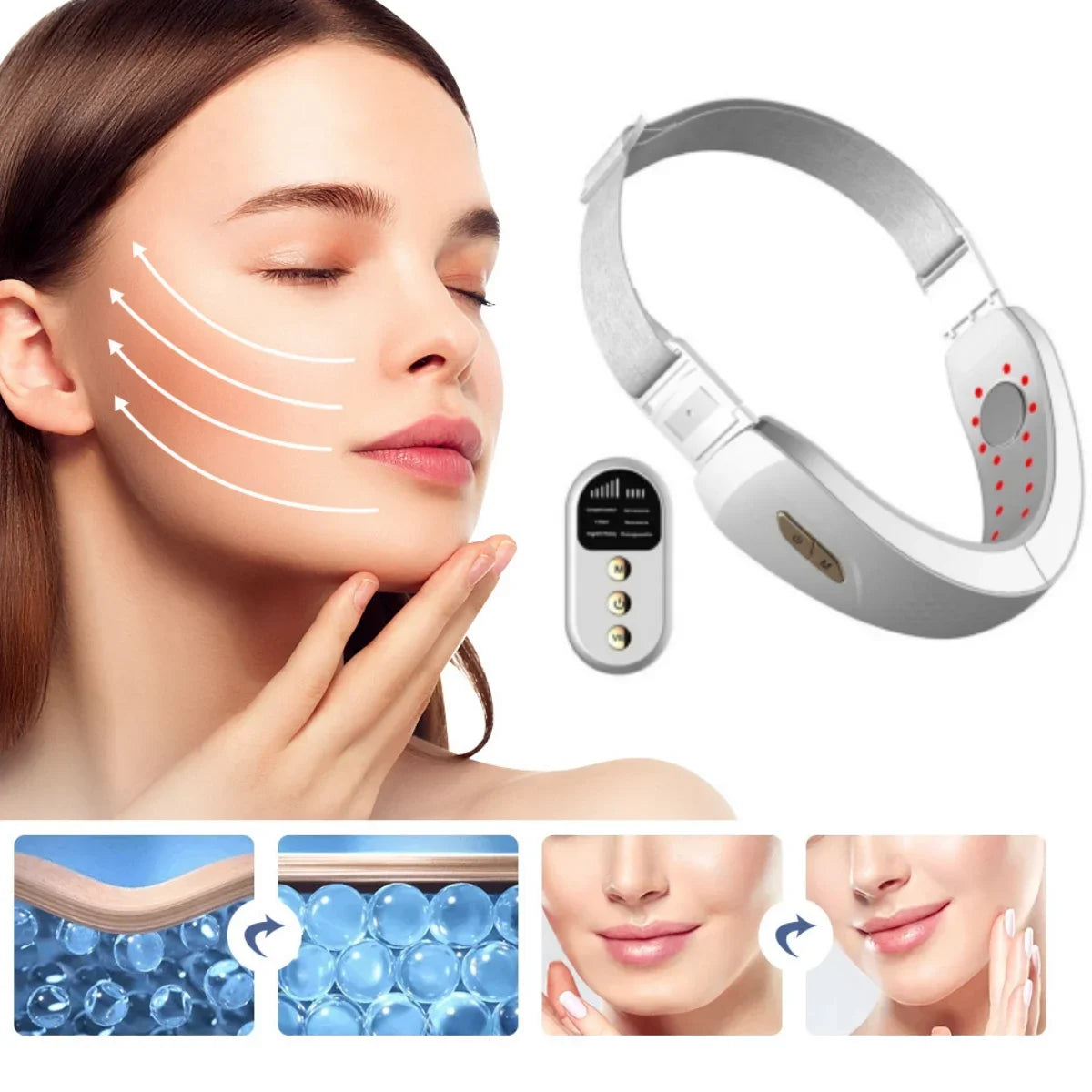 V Face Facial Machine Electric V-Line Up Lift Belt Face Massage Heating Face Skin Lifting Device Double Chin Redu Firming Beauty