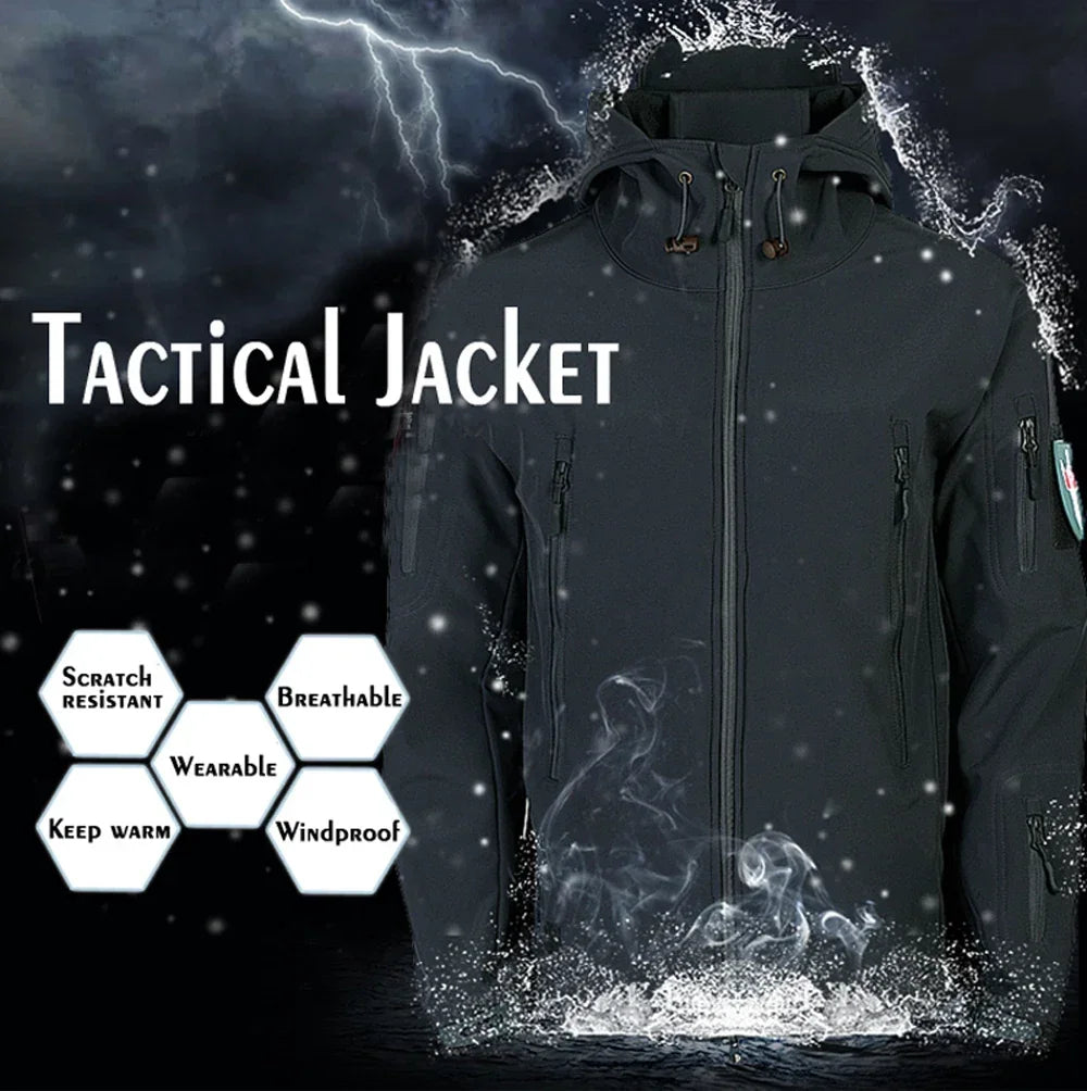 Hot Outdoor Soft Shell Men's Waterproof and Warm M65 Camping and Mountaineering Training Durable Jackets and Sprinkler Jackets