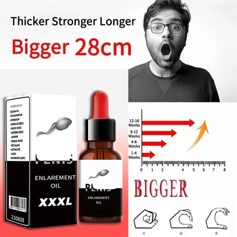 Can increase size and strength, enlargement oil permanent growth thickening oil increase men