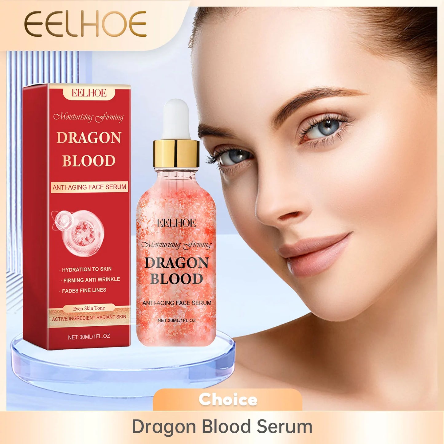 EELHOE Dragon Blood Serum Anti Aging Deep Moisturizing Face Firming Smooth Skin Rejuvenation Nourish Anti-Wrinkle Face Essence