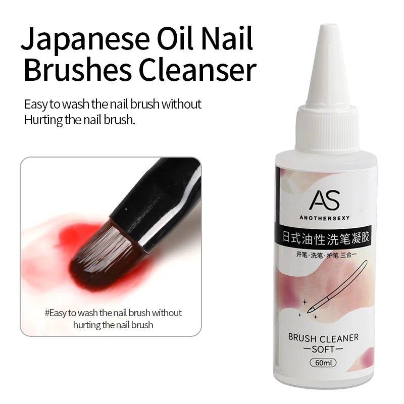 AS 60ml Nail Brush Cleaner OIL Liquid Hair Brush Wash Pen Cleaning Solution Manicure Care Tool Nail Art Accessories