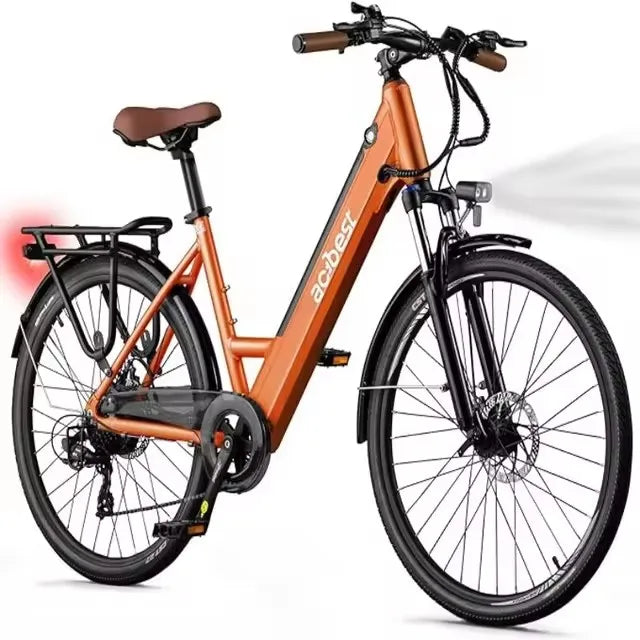 New 26 inch Step Thru Electric Bicycle, Peak 750W Brushless Motor Cityrun Ebike, with 7 Speed, Up to 50 thousand, e-bikes