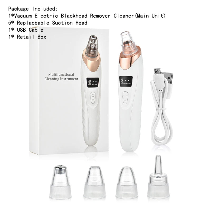 Blackhead Remover Nose T Zone Pore Vacuum Acne Pimple Removal Vacuum Suction Tool Facial Diamond Dermabrasion Machine Face Clean