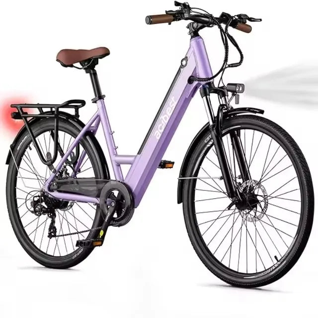 New 26 inch Step Thru Electric Bicycle, Peak 750W Brushless Motor Cityrun Ebike, with 7 Speed, Up to 50 thousand, e-bikes