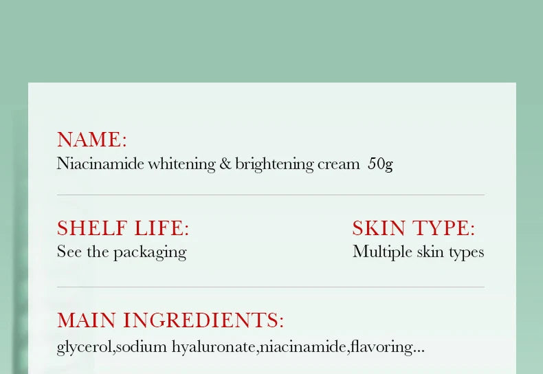 SADOER Nicotinamide Face Cream for Faical Moisturizing Brightening Nourishing Hydrating Firming Facial Creams Face Skin Care