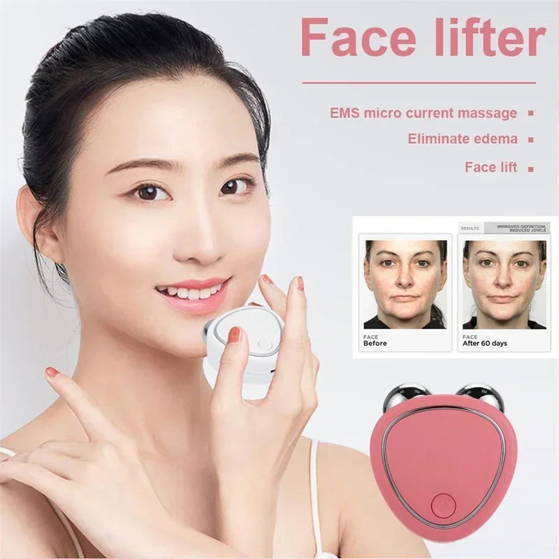 EMS Facial Massager Microcurrent Face Lifting Machine Roller Rejuvenation Beauty Skin Tightening Anti Wrinkle Beauty Devices