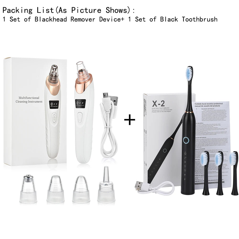 Blackhead Remover Nose T Zone Pore Vacuum Acne Pimple Removal Vacuum Suction Tool Facial Diamond Dermabrasion Machine Face Clean