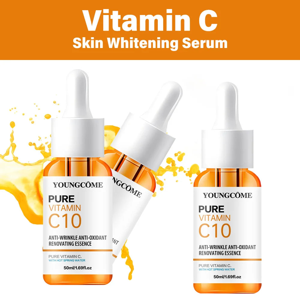 Vitamin C Facial Essence Hyaluronic Acid Dark Skin Brighten Serum Fade Fine Lines Moisturizing Repair Dull Serum Face Skin Care